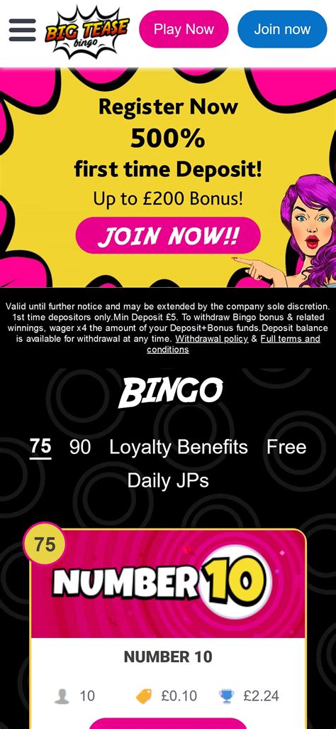 Big tease bingo casino mobile